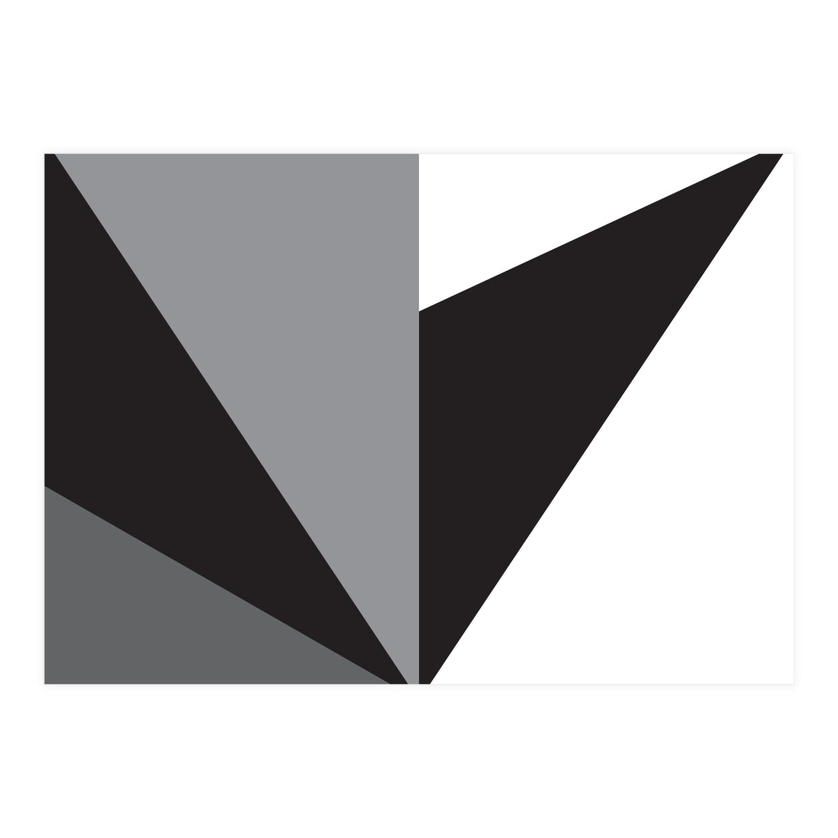 Geometric Shapes No. 76 - black, white & grey (Print Only)