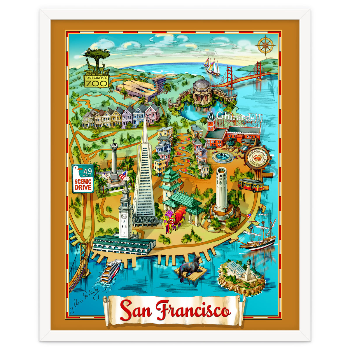 San Francisco Map Illustration