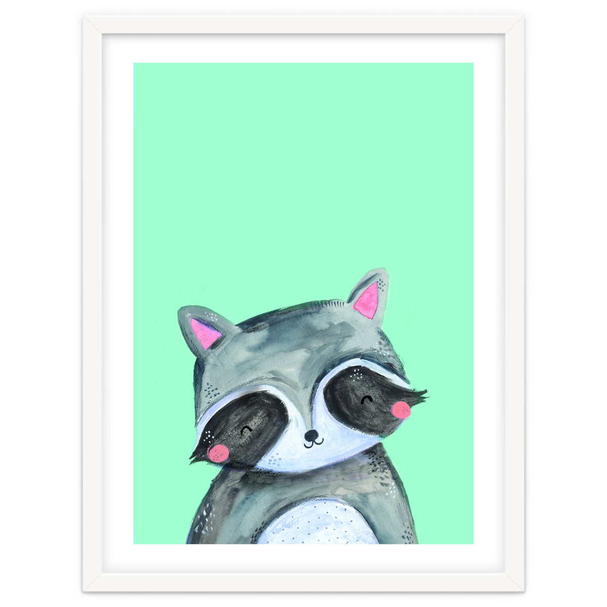 Woodland Racoon On Mint