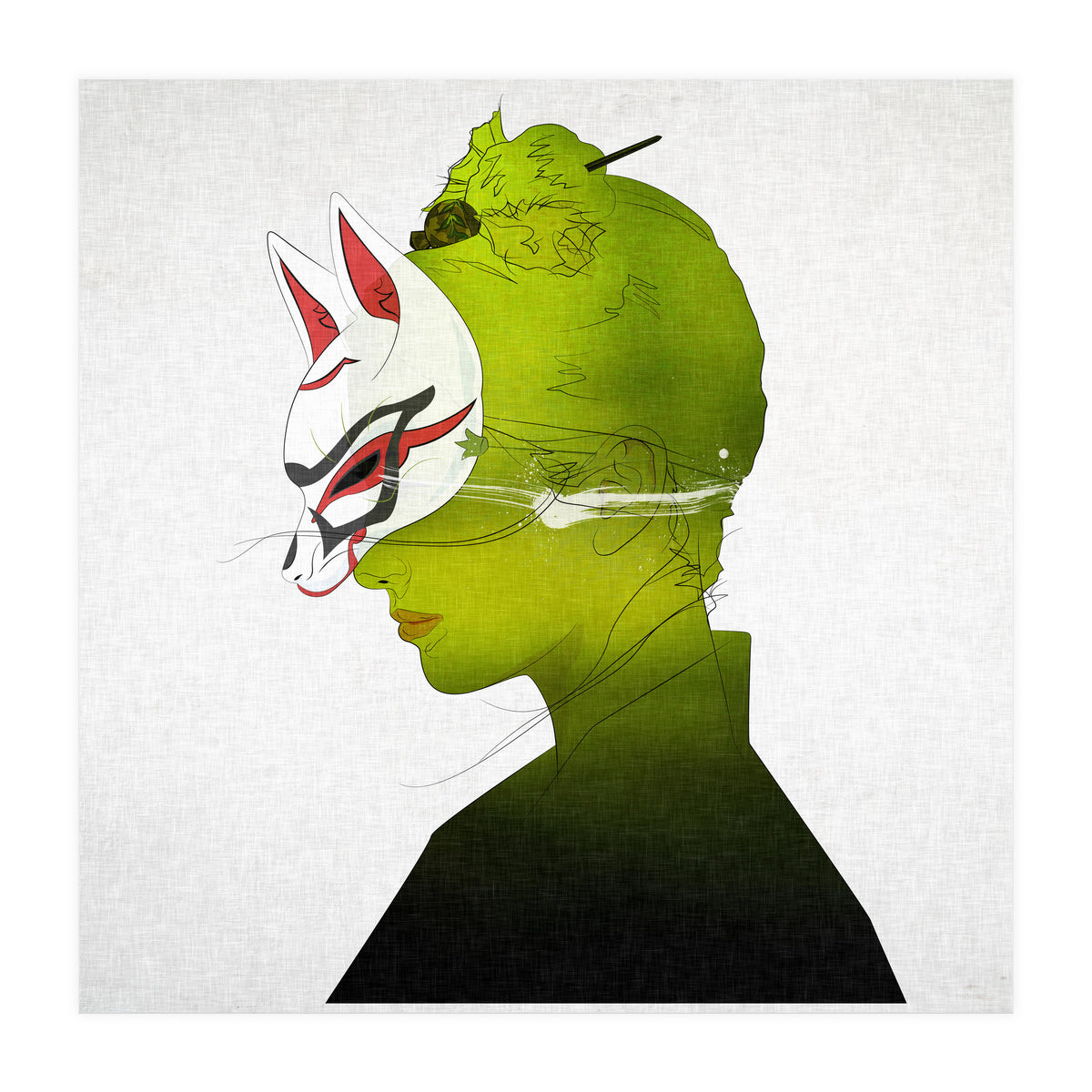 Fox Mask Side Face (Print Only)