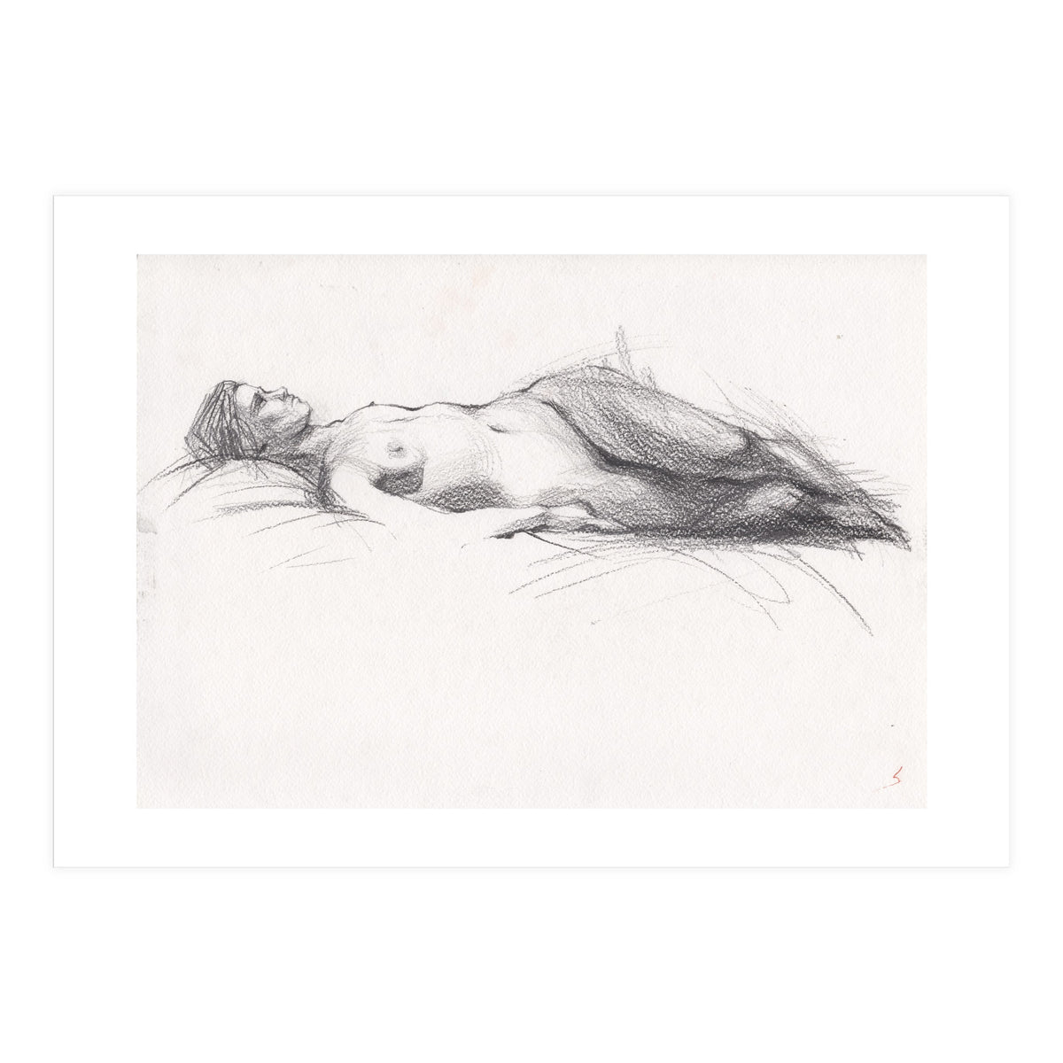 Beautiful erotic drawing of woman (Print Only)