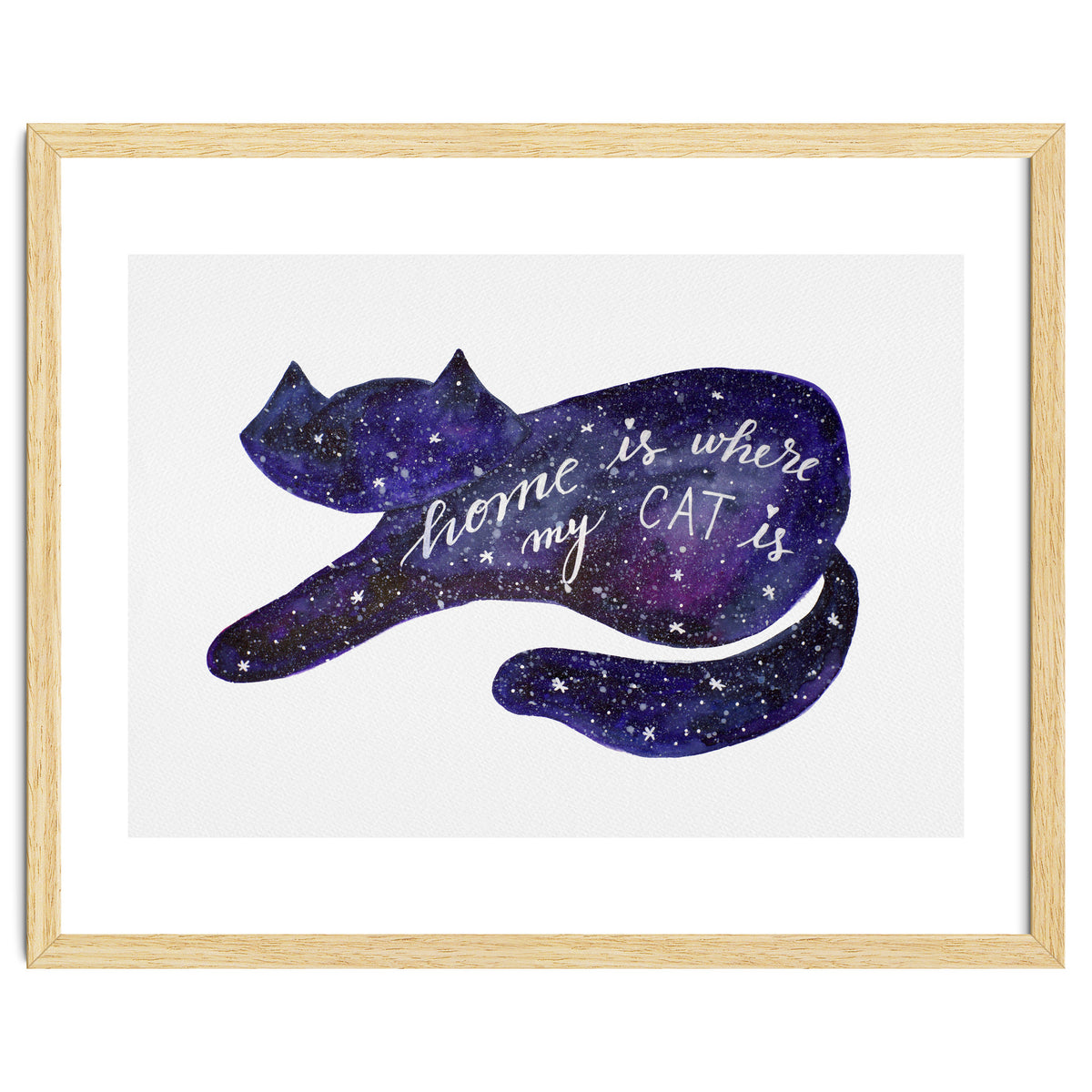 Watercolor galaxy cat