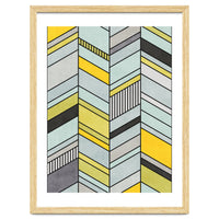 Colorful Concrete Chevron Pattern - Yellow, Blue, Grey