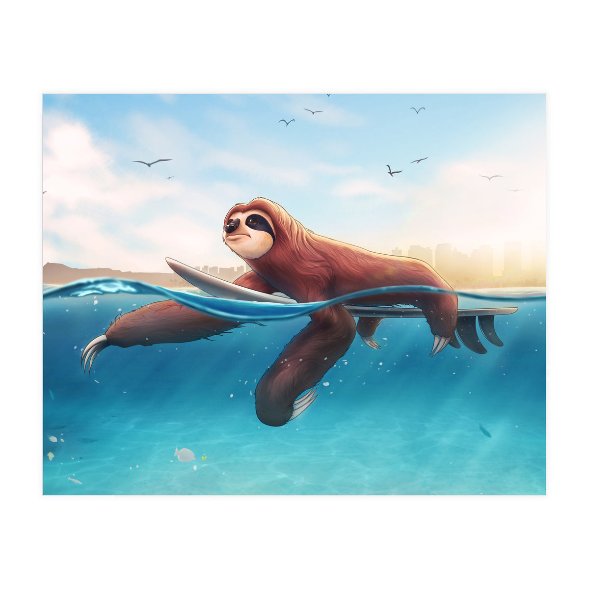 Surf Sloth (Print Only)