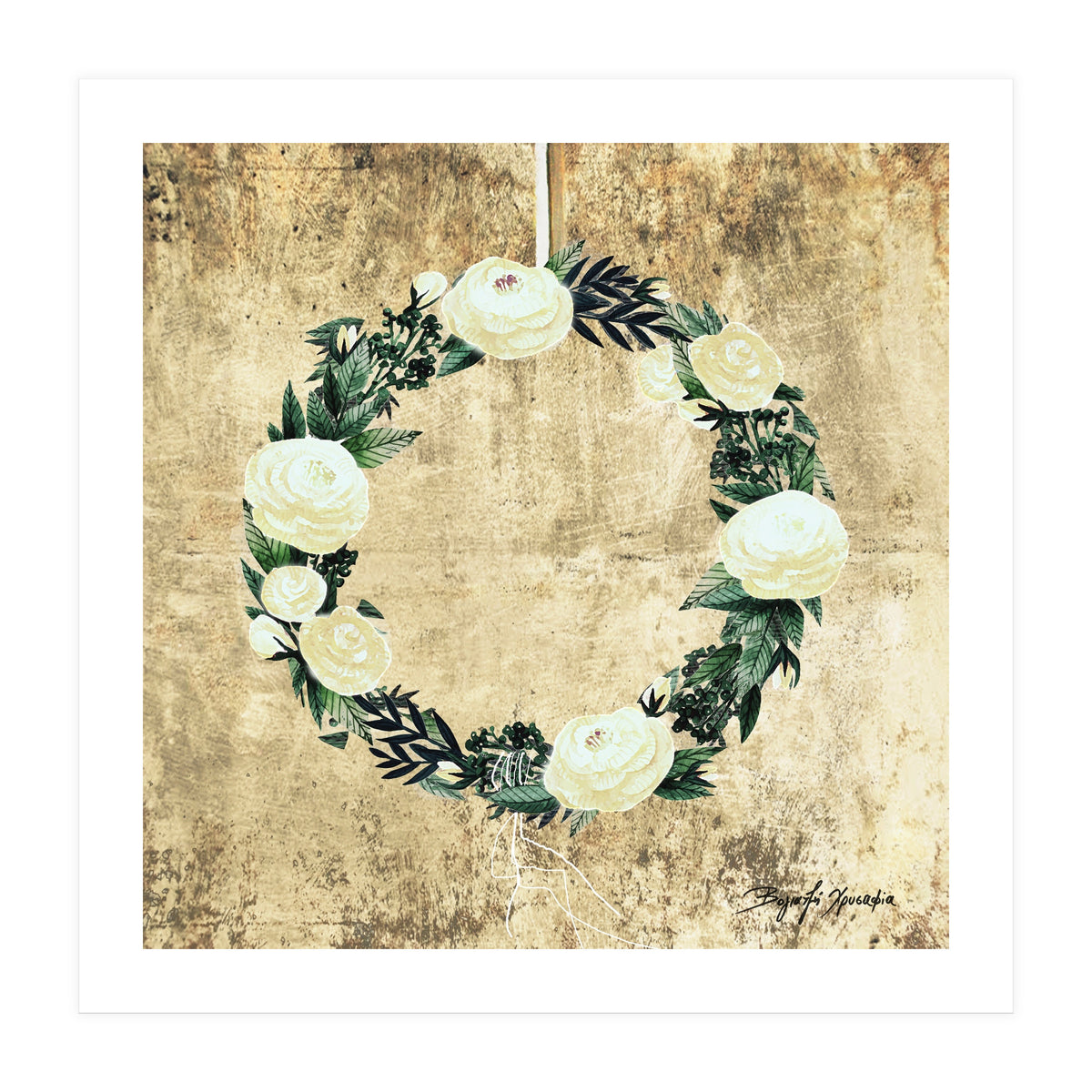 Wreath #White Flowers #Royal collection (Print Only)