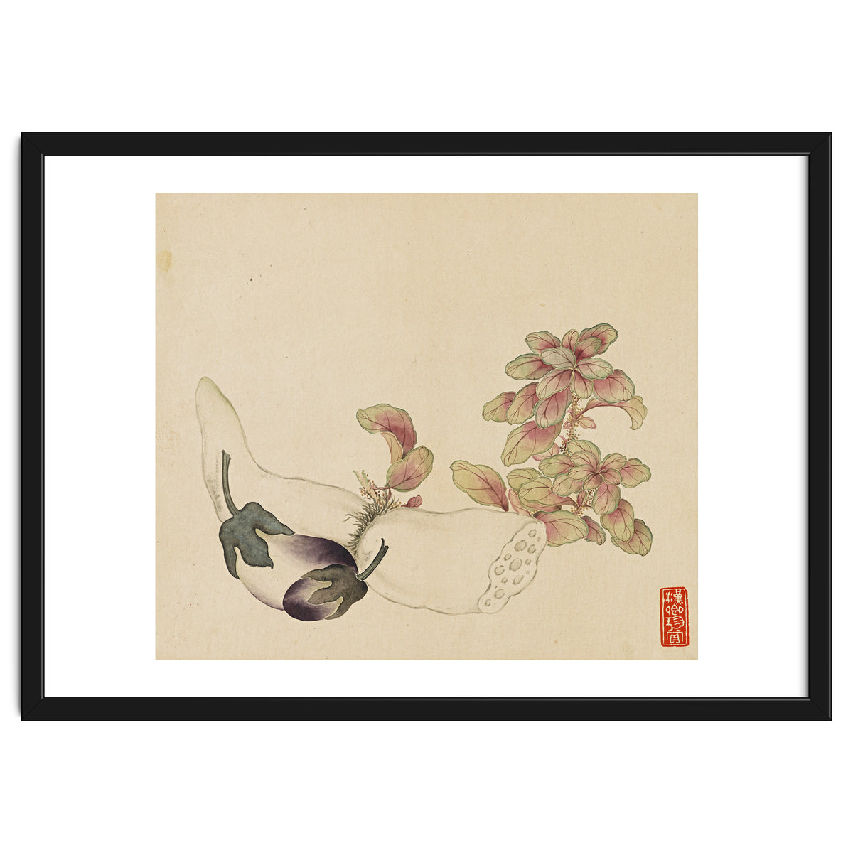 Wang Chengyu ~flowers, Vegetables, Fruits, Eggplant, Lotus Root