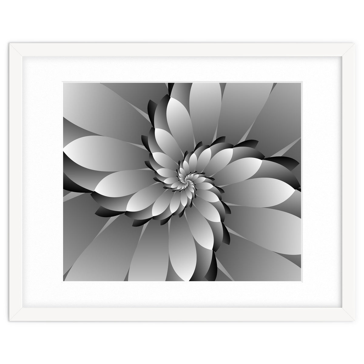 BLACK Floral 3D ART