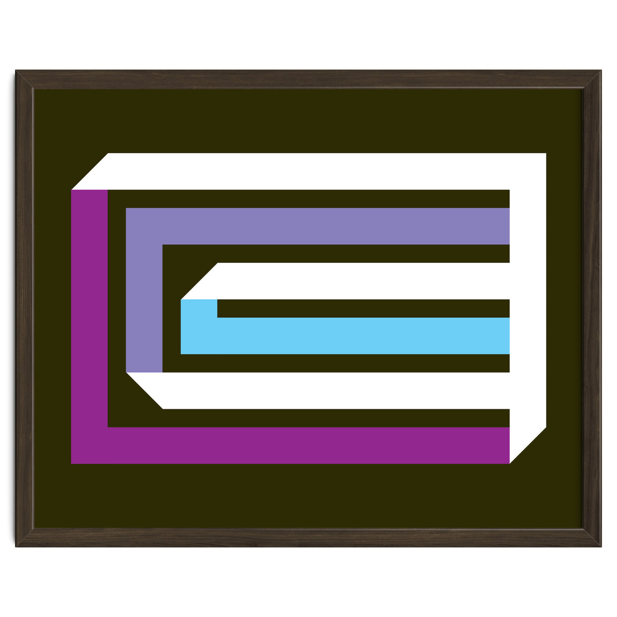 Geometric Shapes No. 35 -  brown, blue & lilac