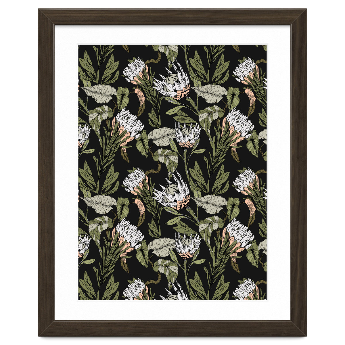 Dark pattern botanical boho