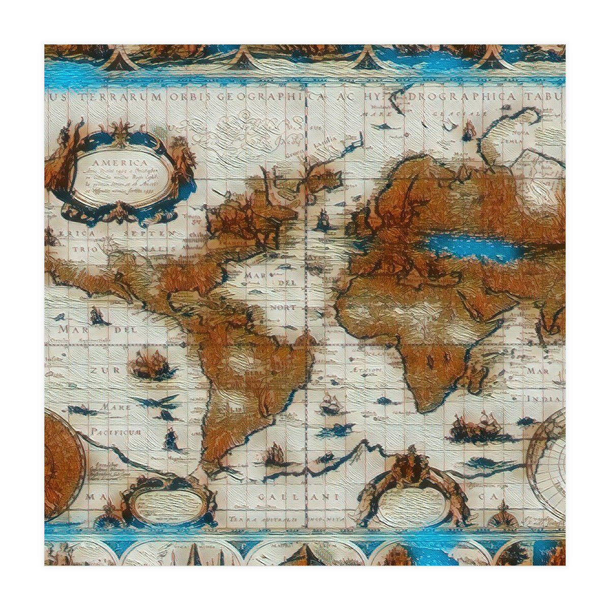 Vintage Mapa Mundi revisited (Print Only)