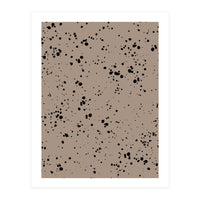 Black Paint Splatter on Dark Beige Background (Print Only)