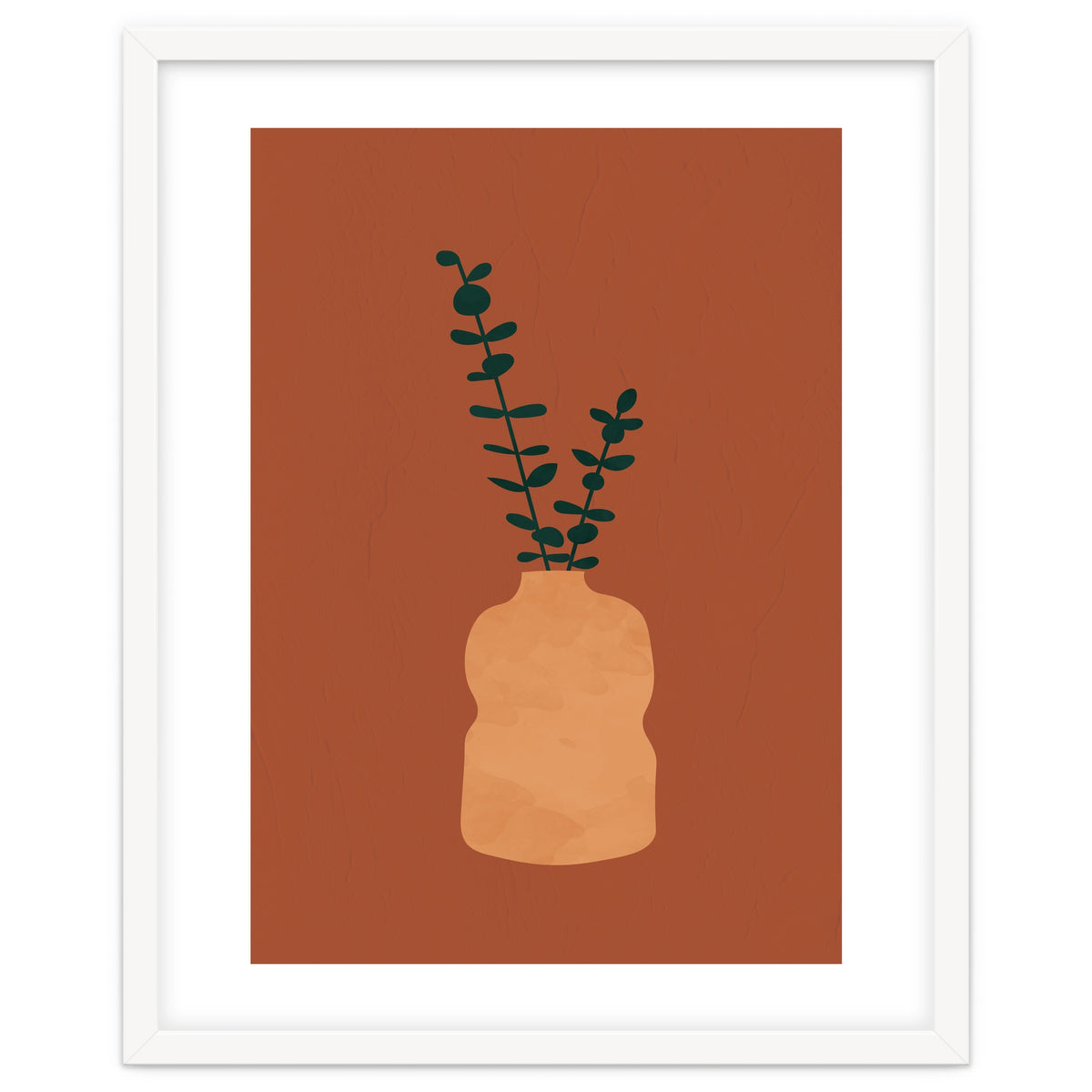 Terracotta Earth Tones Wall Decor Pottery Plant II