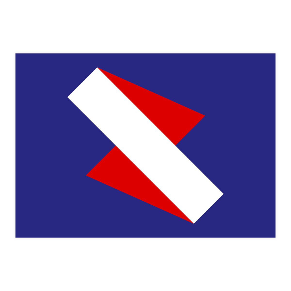 Geometric Shapes No. 68 - red & royal blue (Print Only)