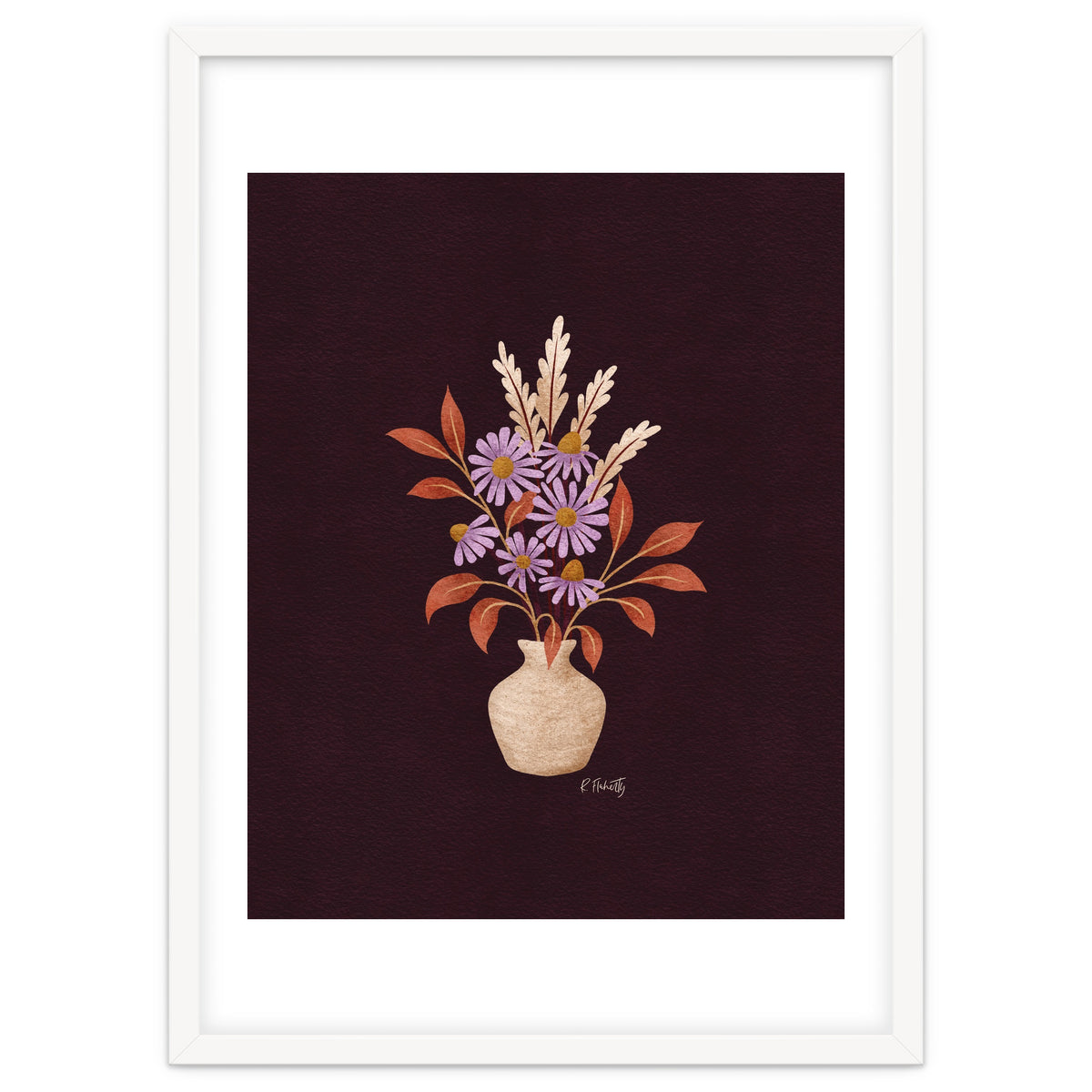 Purple Floral Vase Still Life