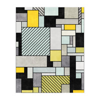 Random Concrete Pattern - Yellow, Blue, Grey (Print Only)