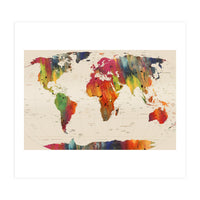 ALLOVER THE WORLD-Painted map (Print Only)