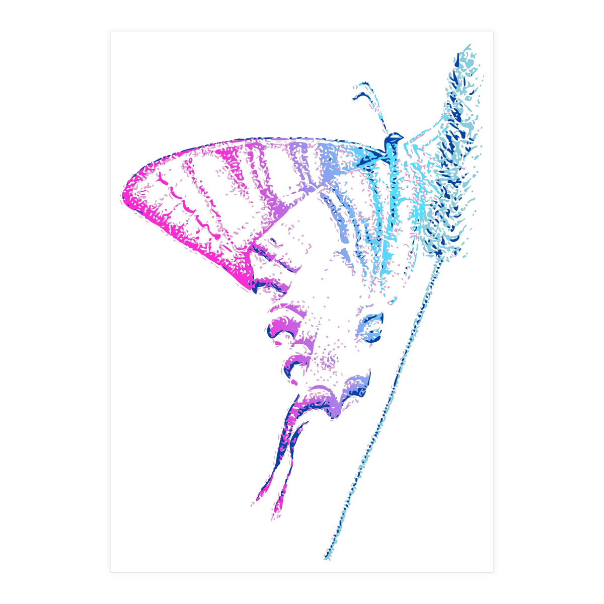 Swallowtail On Grass in Pinquoise (Print Only)