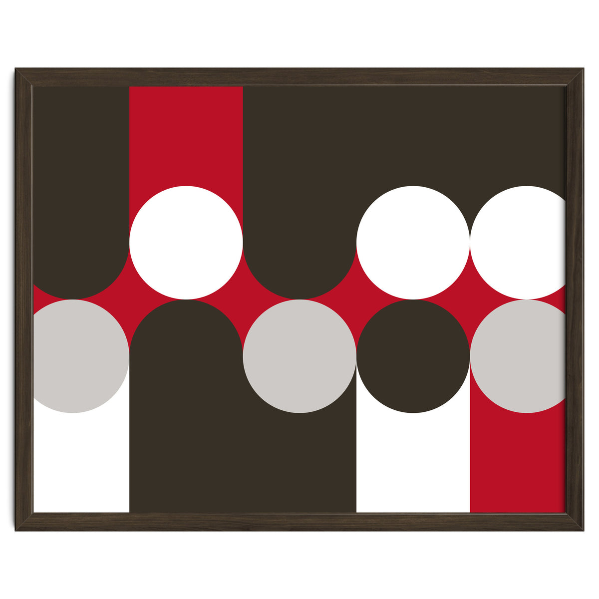 Geometric Shapes No. 33 - brown, red & white