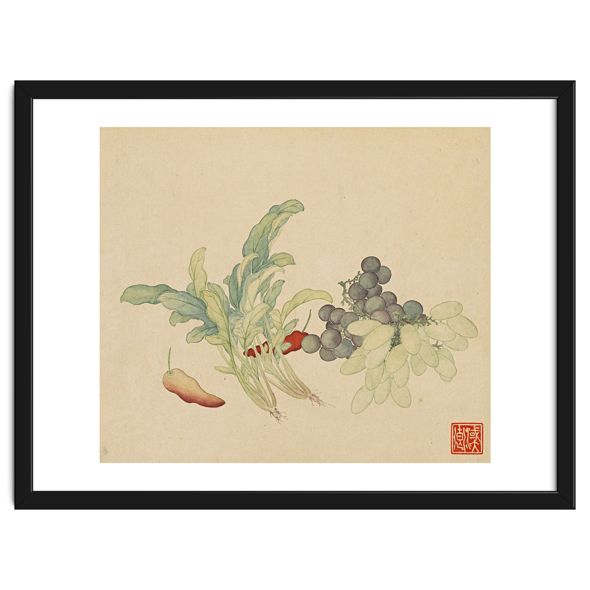 Wang Chengyu ~ Flowers And Vegetables, Vegetables, Fruits, Peppers, Millet Hot, Grapes, Spinach