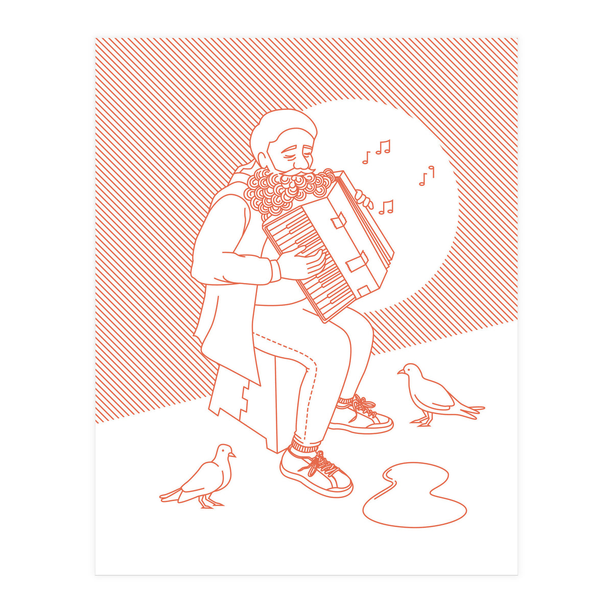 "For Love Not Money" in Orange (Print Only)