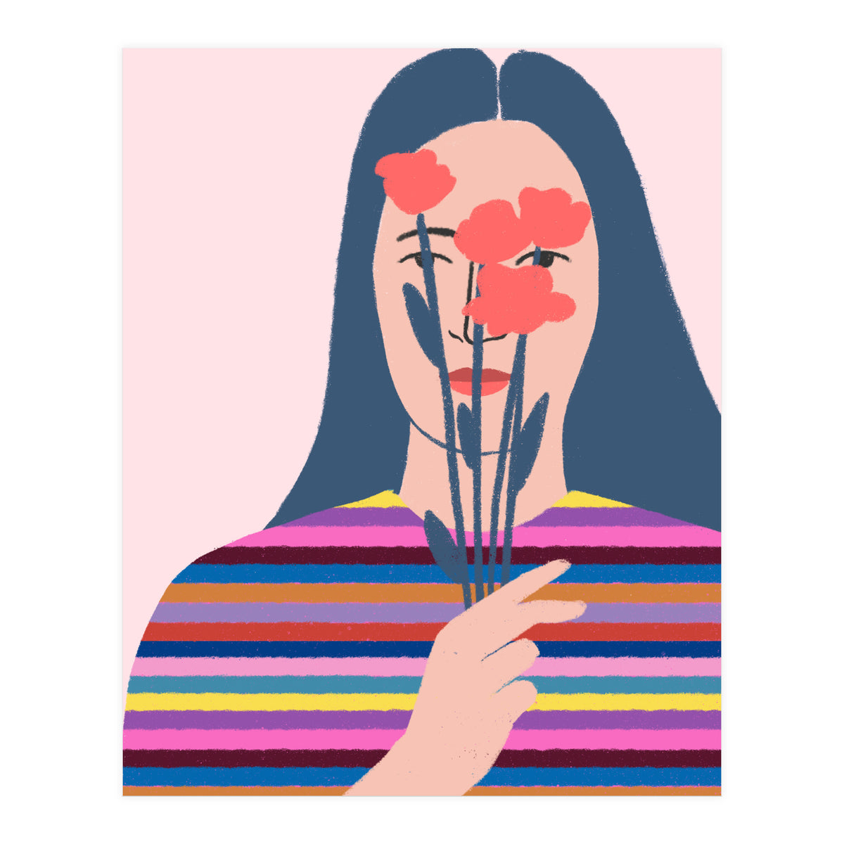 Girl With Flowers (Print Only)