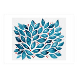 Abstract leaves and dots - teal and red (Print Only) thumbnail