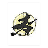 Witch on her broom sketch (Print Only) thumbnail