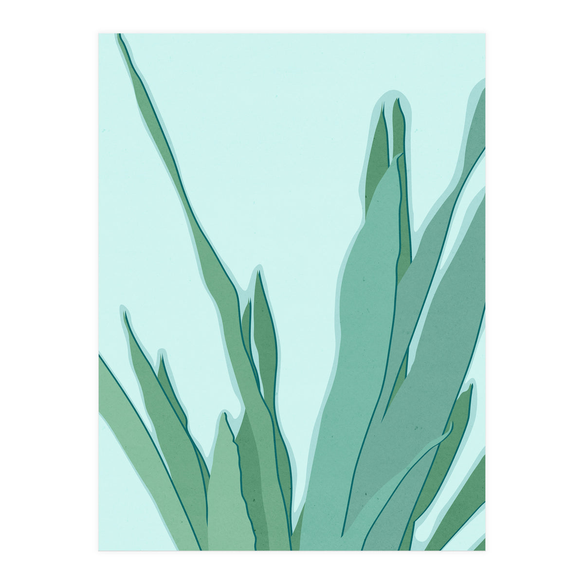 Minimal Snake Plant Leaves - Greener Eden (Print Only)