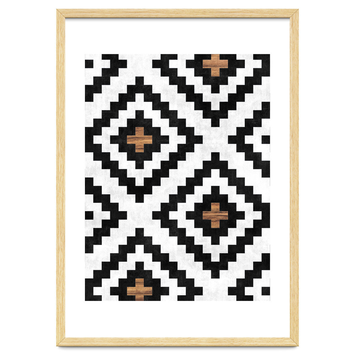 Urban Tribal Pattern No.16 - Aztec - Concrete and Wood