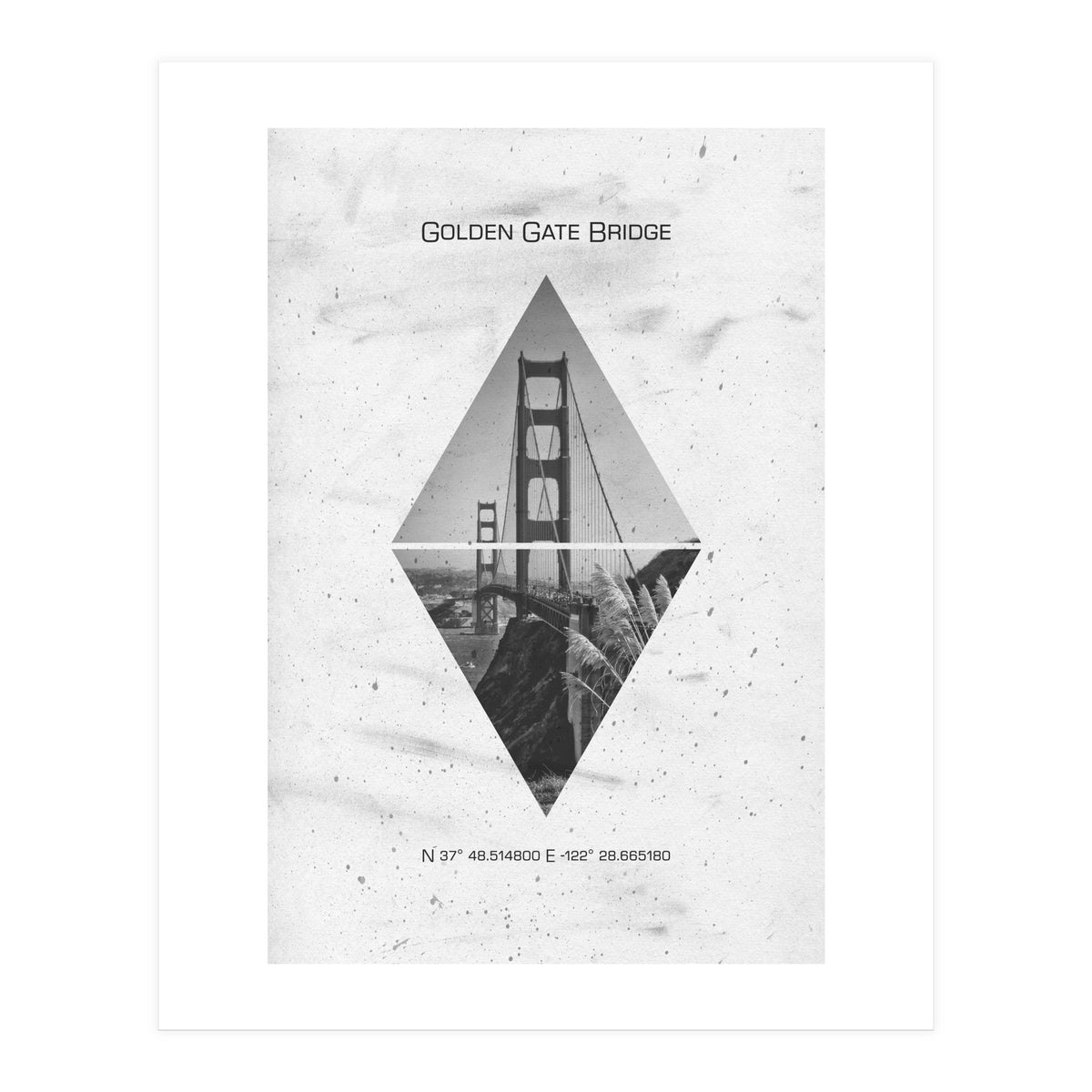 Coordinates SAN FRANCISCO Golden Gate Bridge (Print Only)