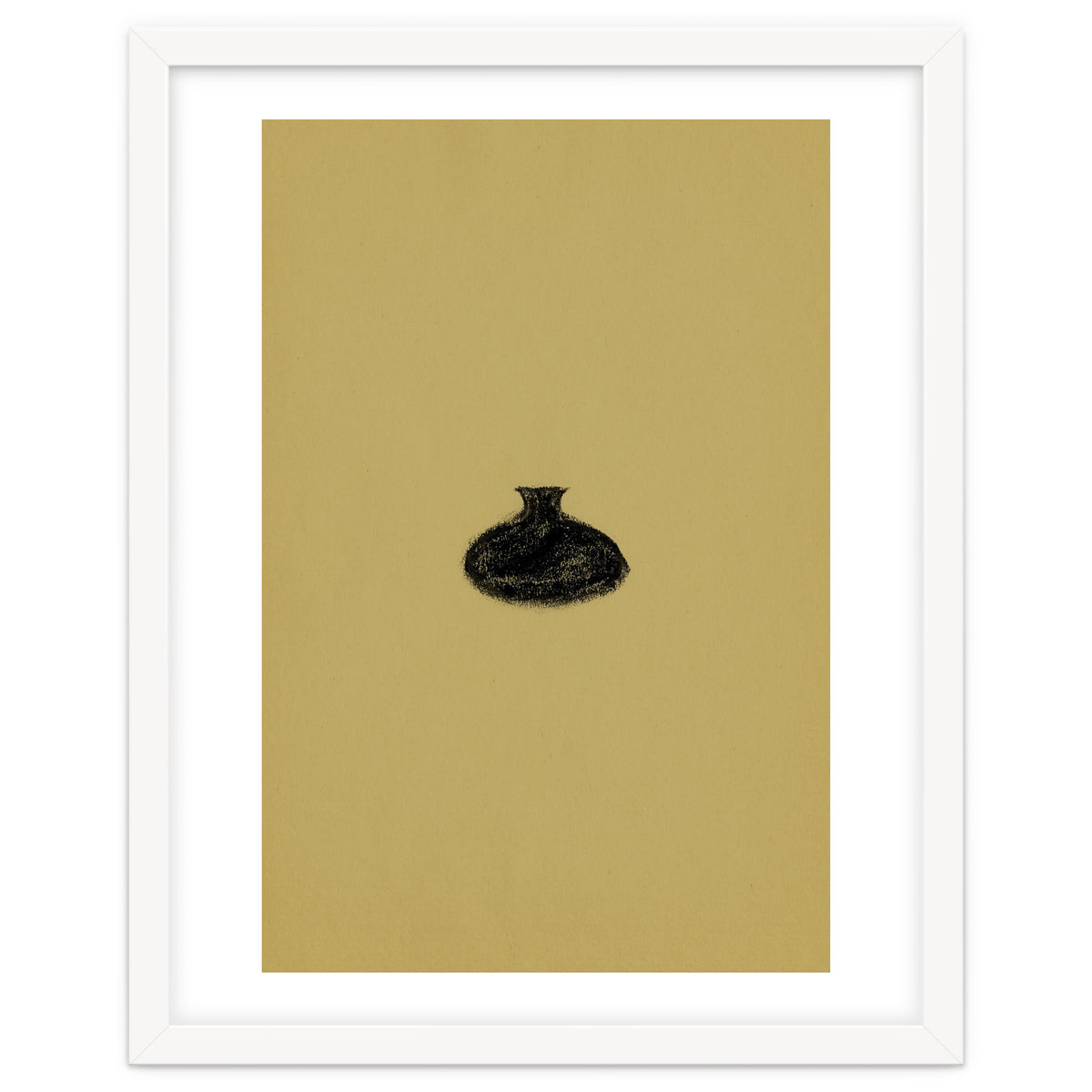 Olive green and black vase