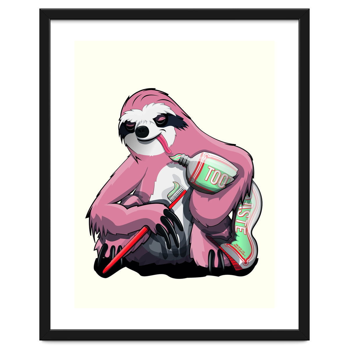 Sloth Brushing Teeth, Funny Bathroom Humour