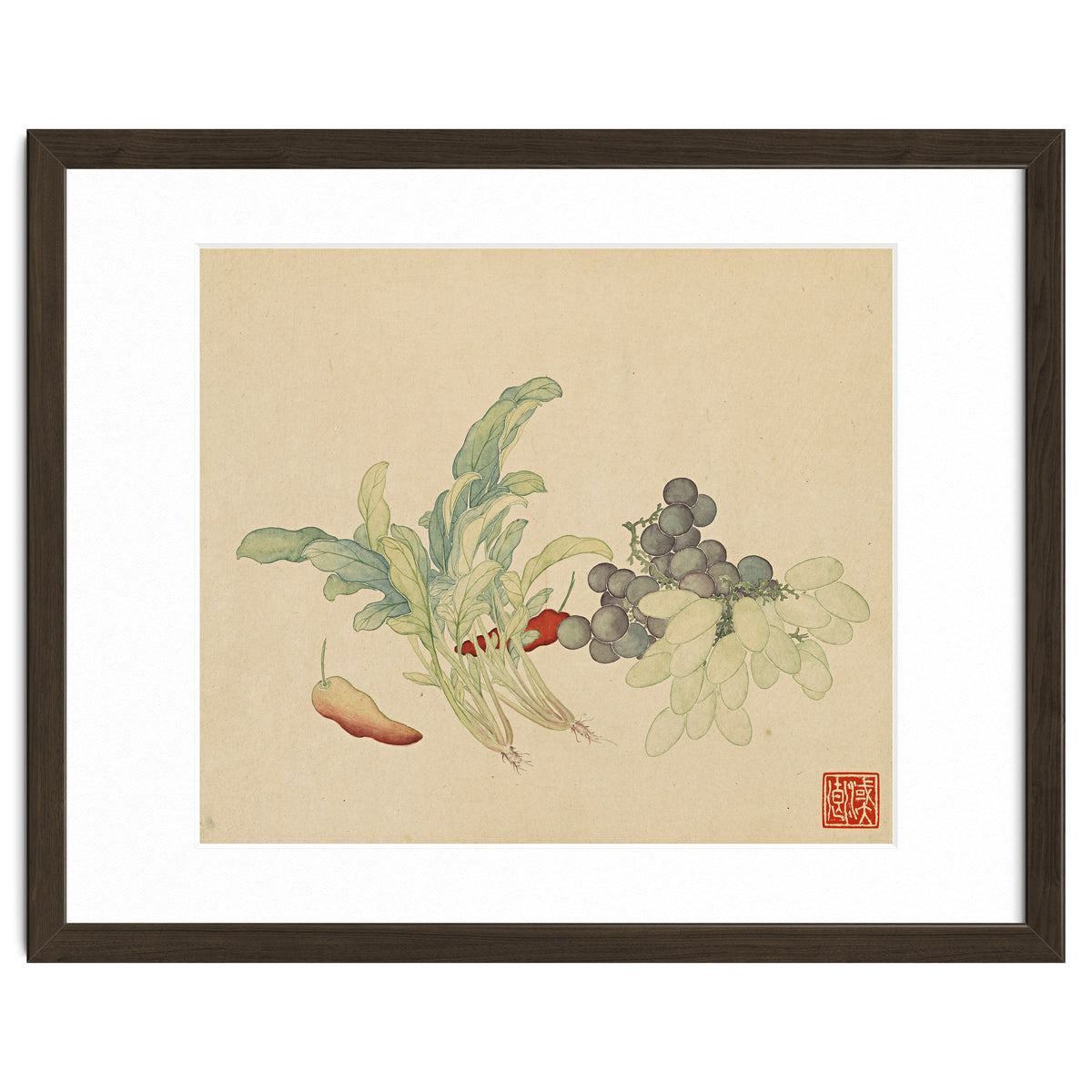 Wang Chengyu ~ Flowers And Vegetables, Vegetables, Fruits, Peppers, Millet Hot, Grapes, Spinach