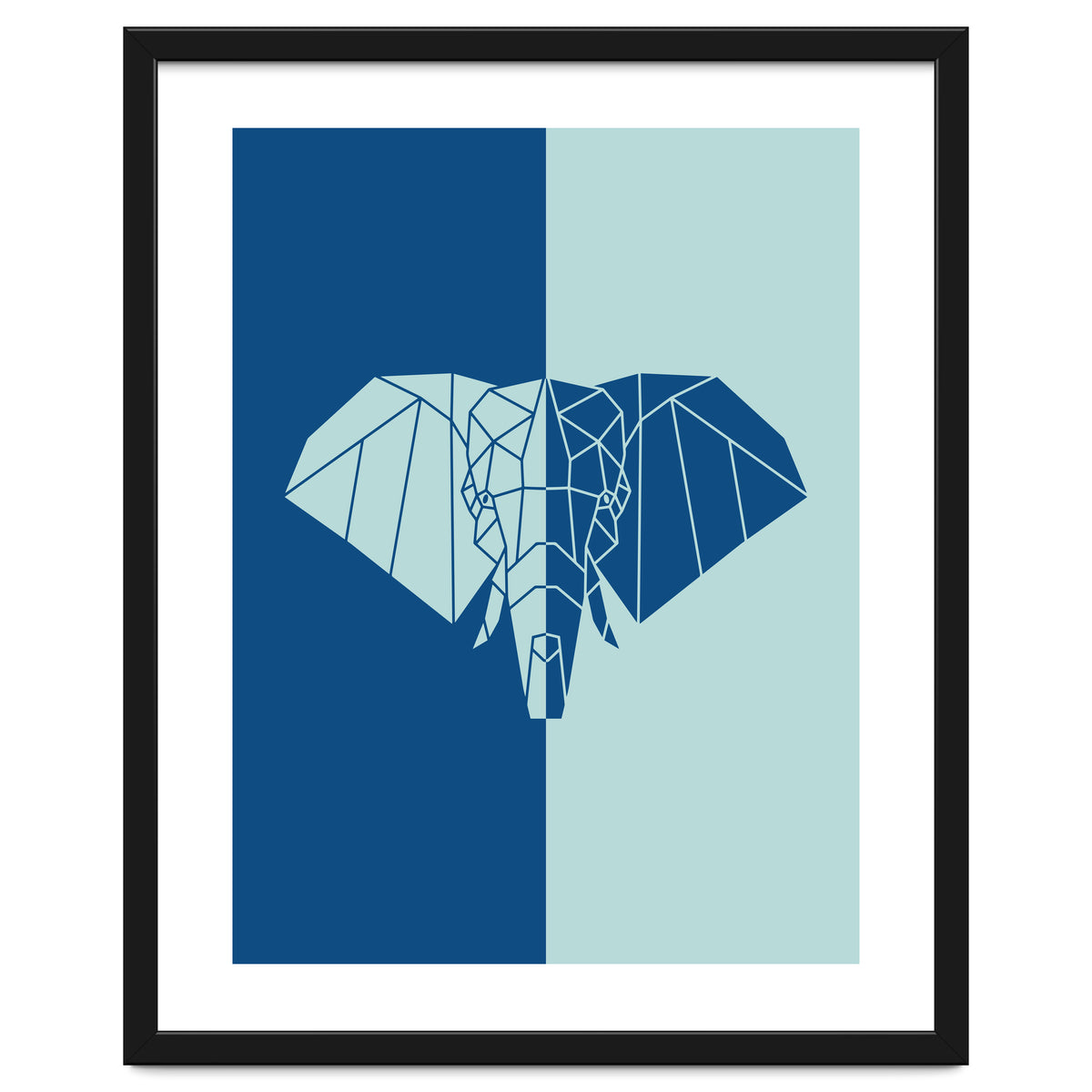 ELEPHANT IN BLUE ! POLYGON ART