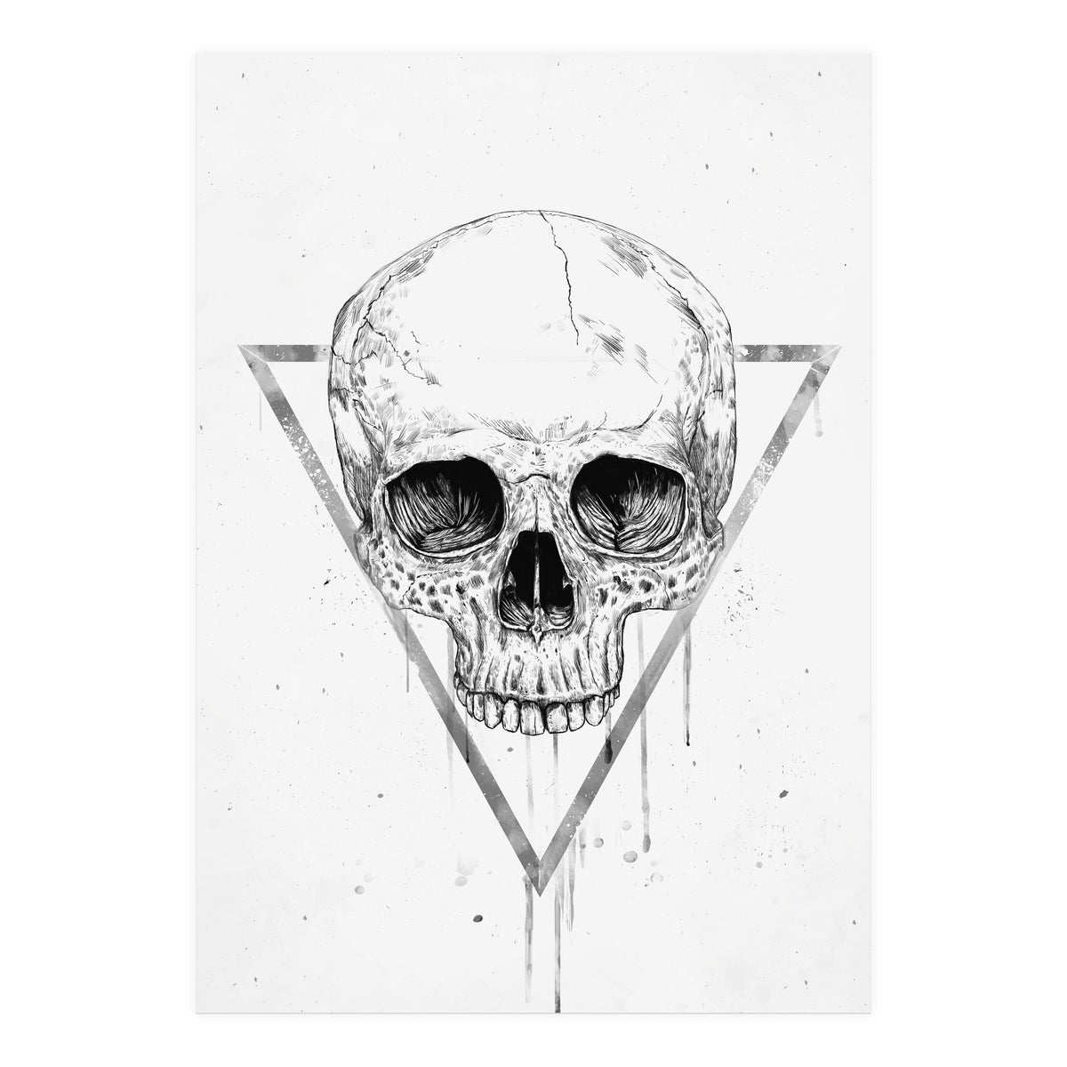 Skull In A Triangle (bw) (Print Only)