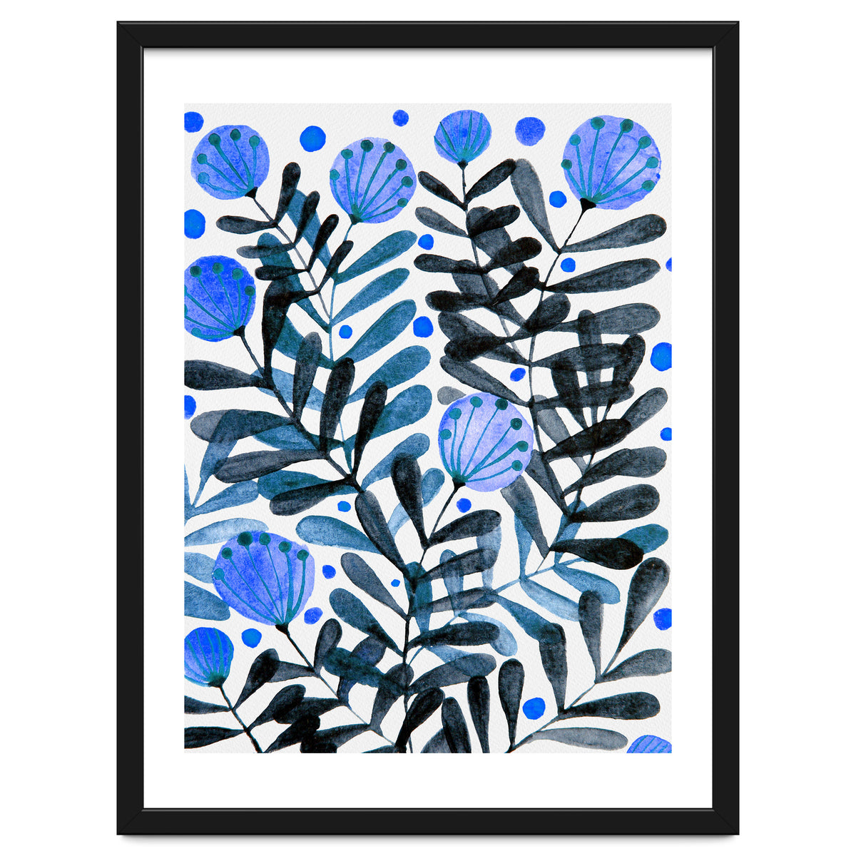 Flowers And Foliage Blue