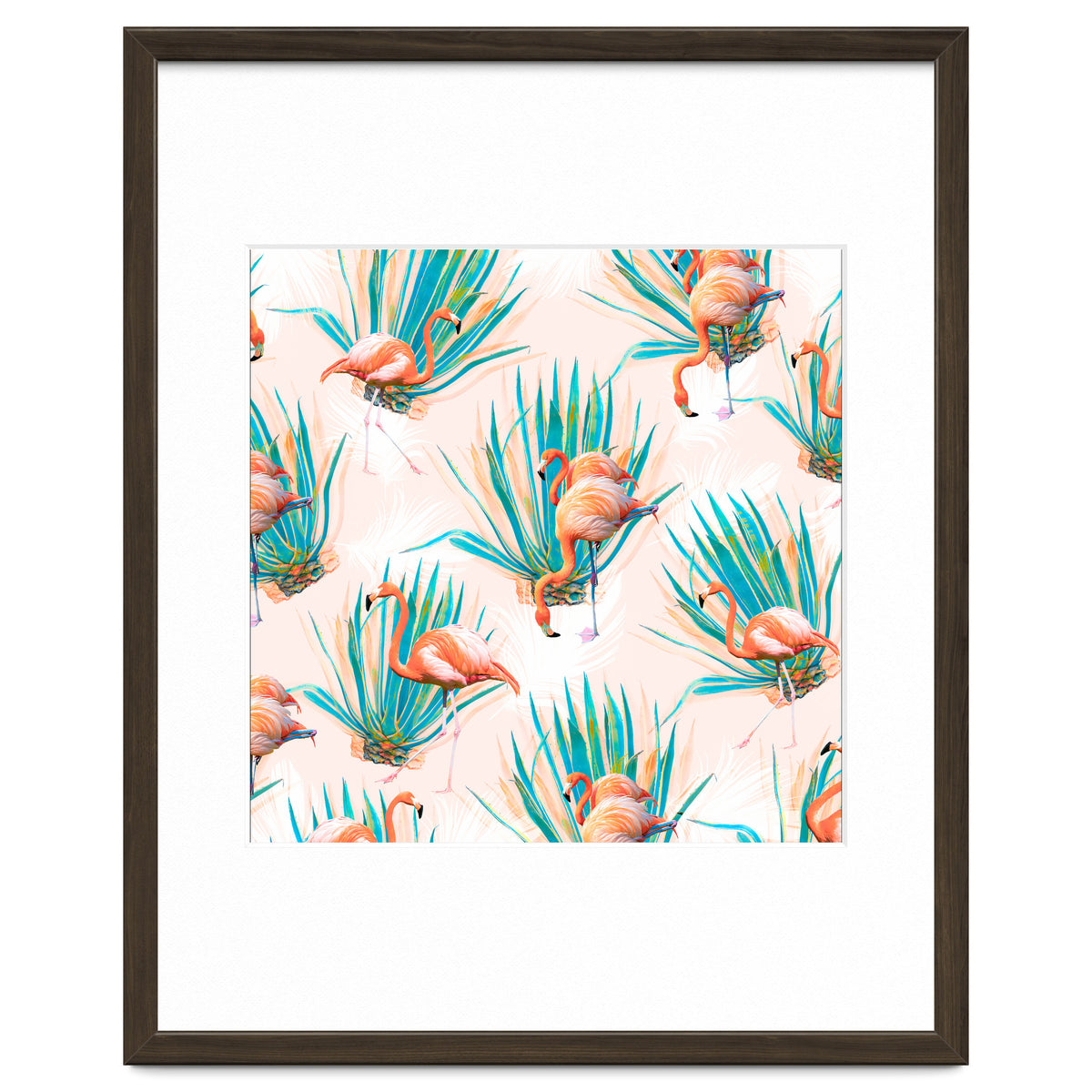 Anaglyph Flamingos with cactus