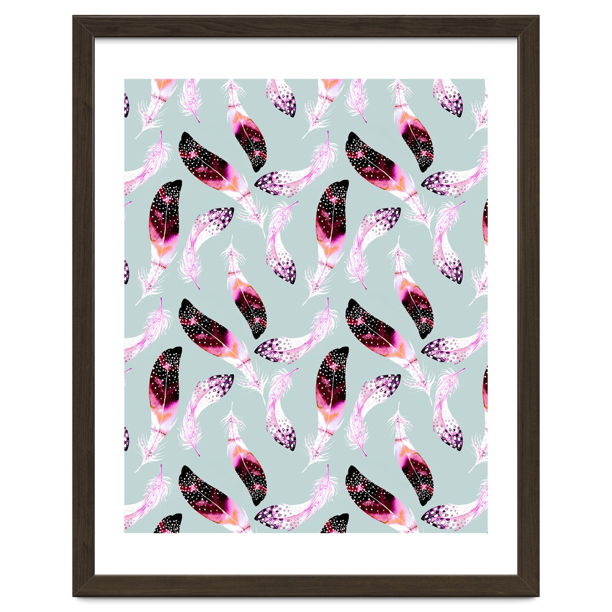 Bohemian pattern of feathers