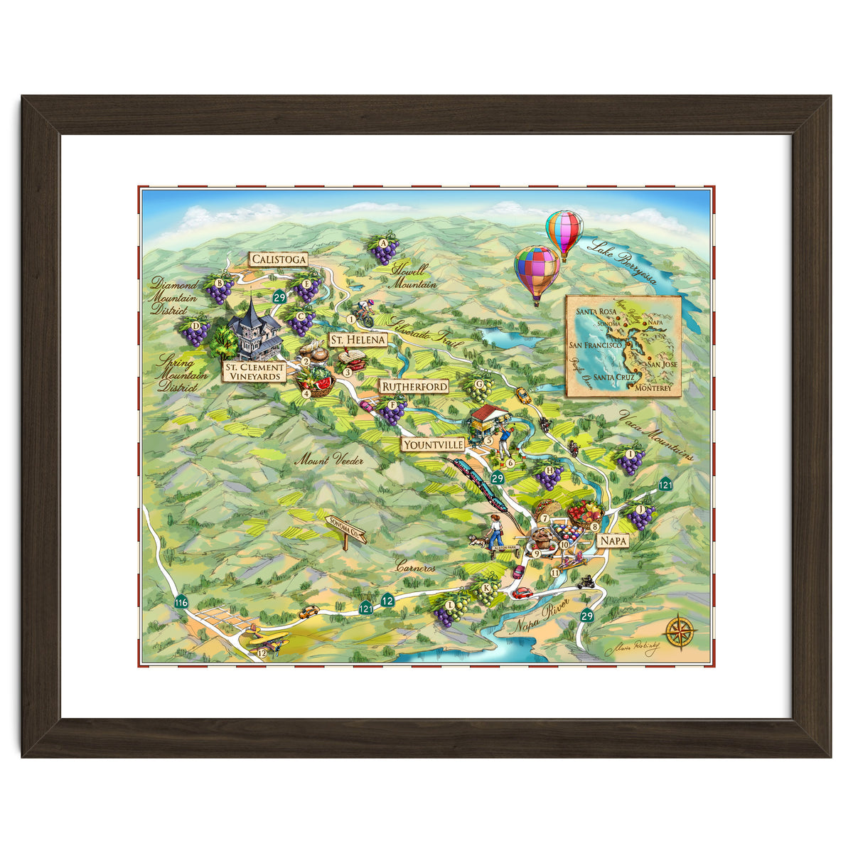 Napa Valley Illustrated Map