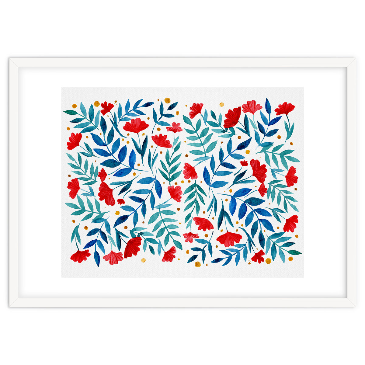 Magical garden - red and turquoise