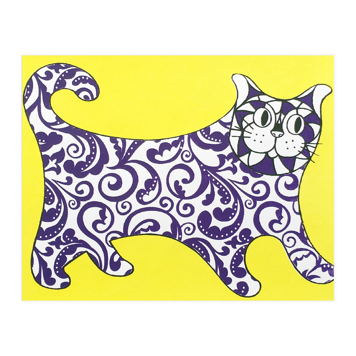 Funny Cat Yellow (Print Only)