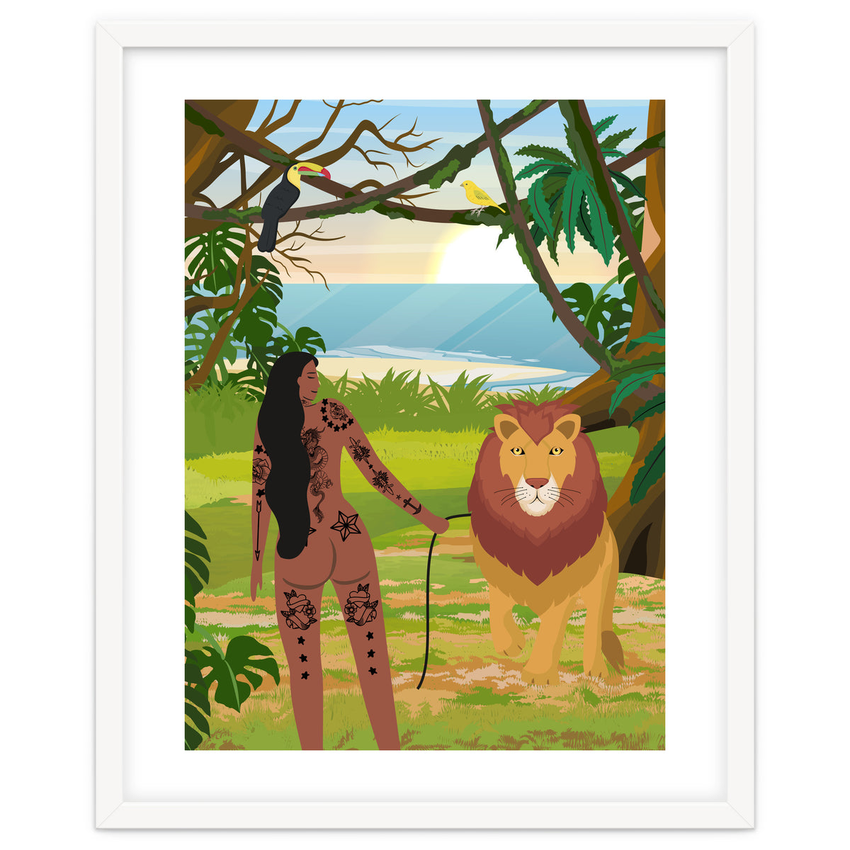 Boho Girl with Lion