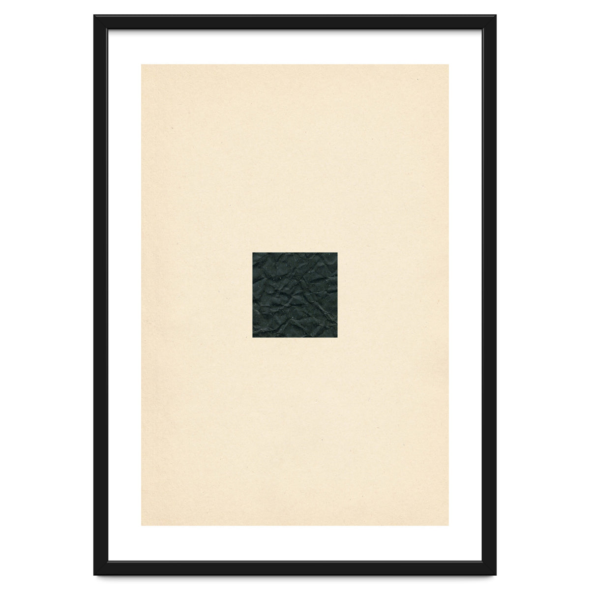 Minimal black square on beige