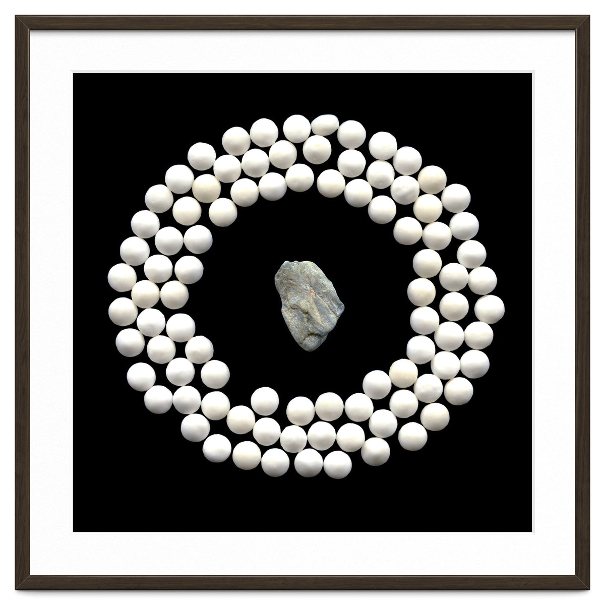 White pearls and stone