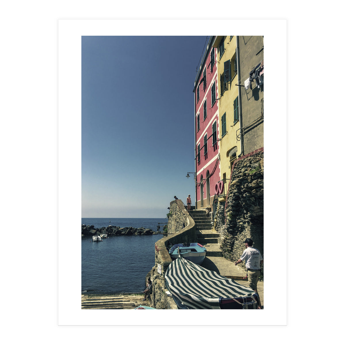 Cinque Terre Houses And Sea (Print Only)