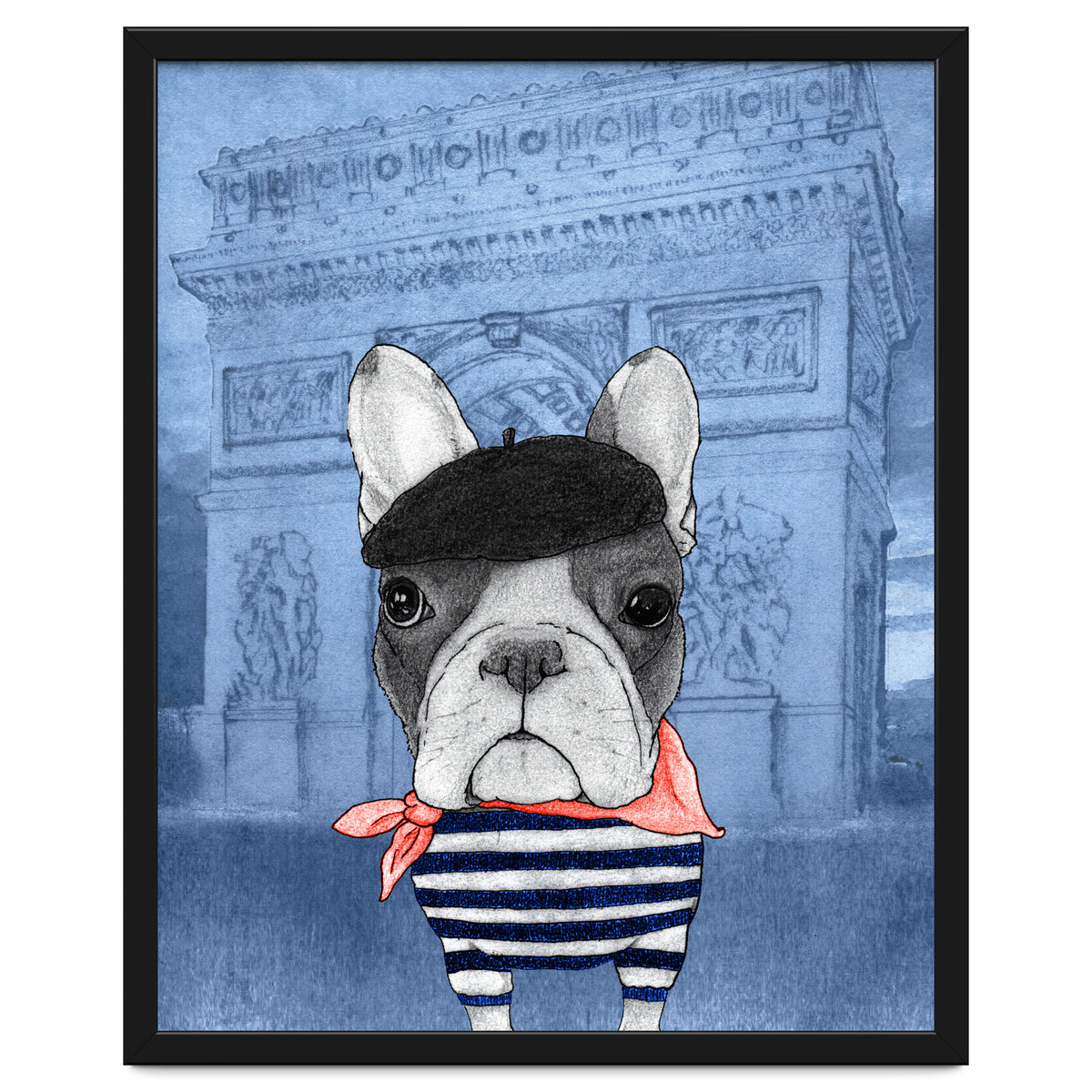 French Bulldog With Arc De Triomphe
