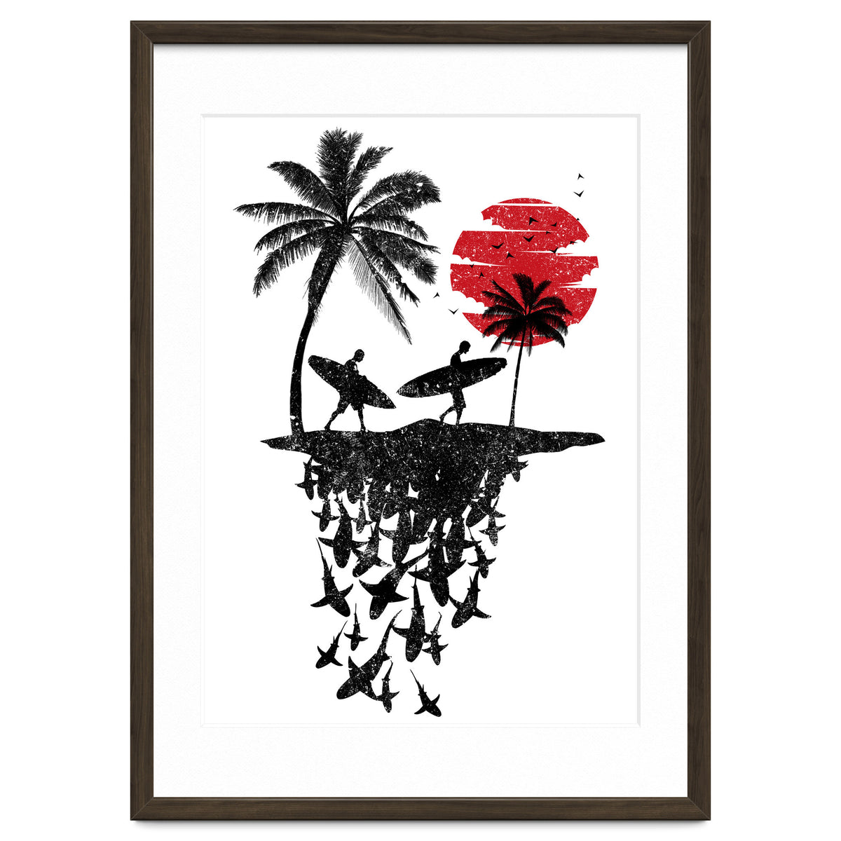 Surfer island sharks