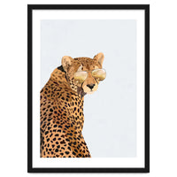 Cool Cat Cheetah Portrait with Gold Sunglasses