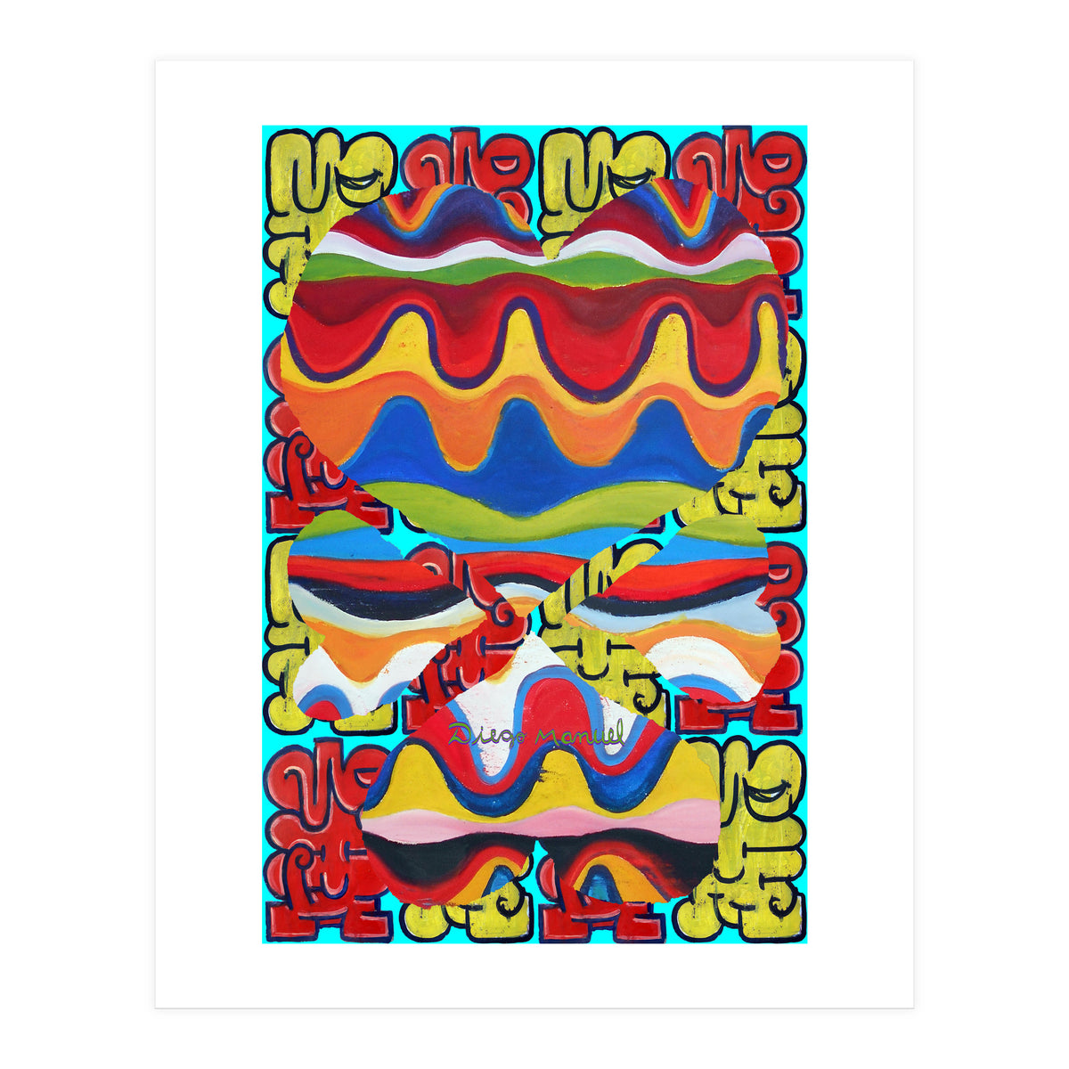 4 Corazones Tapiz 6 (Print Only)