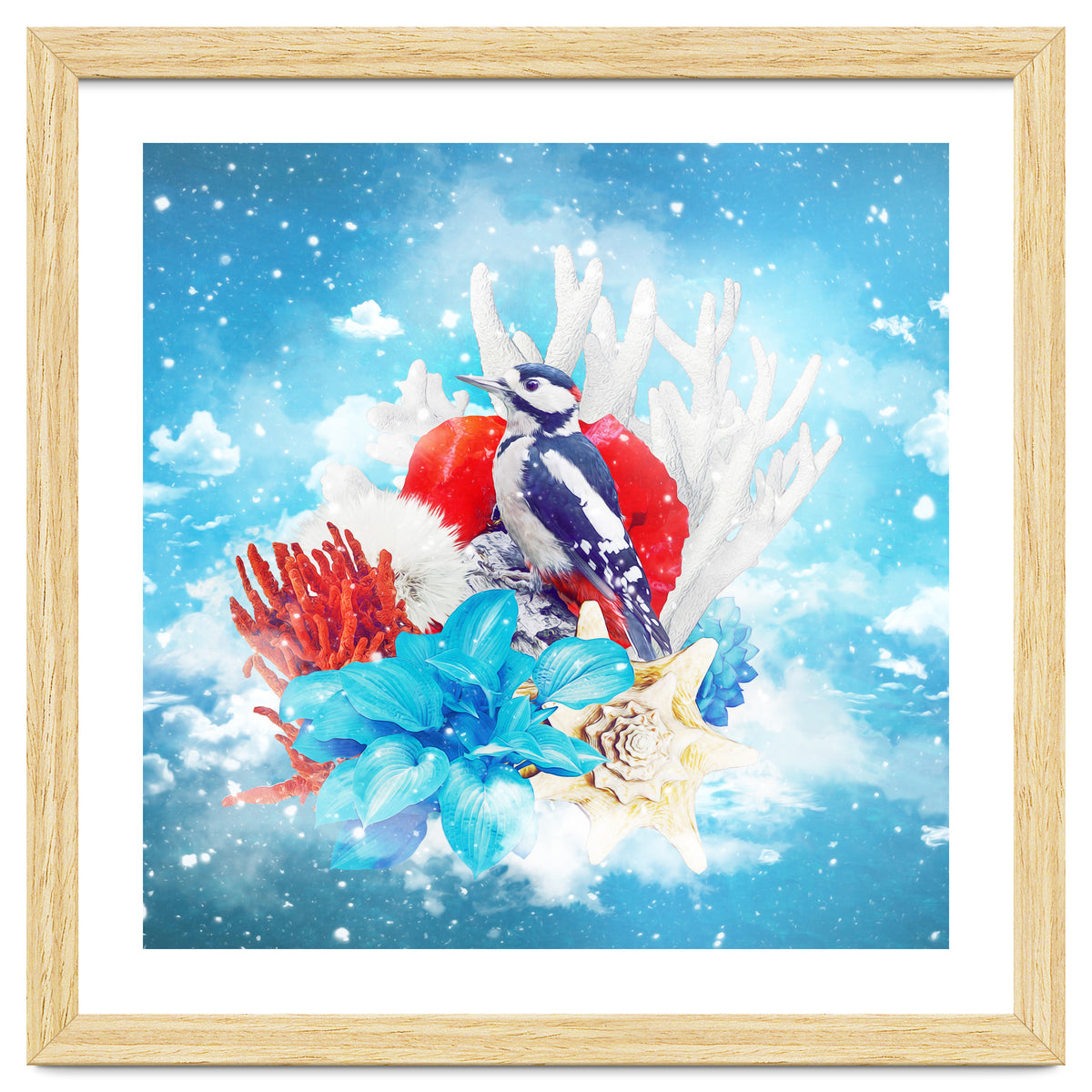 Floral Woodpecker In Winter